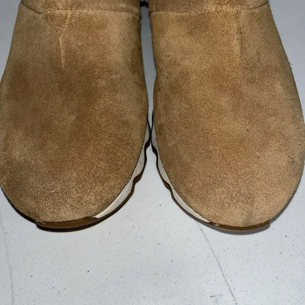 Sorel Slouch Kinetic Ankle Boot Comfort Casual Snow Camel Sherpa Women’s Sz 10
